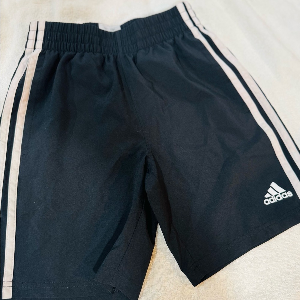 Adidas Black Shorts with White Accents